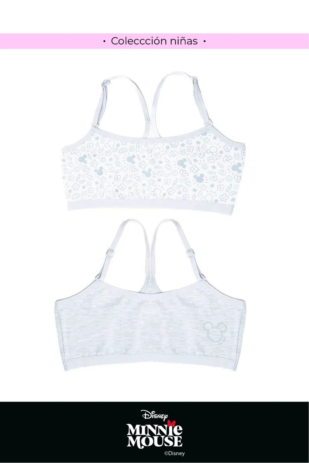 Top en algodón para niña coleccion Minnie paquete x2